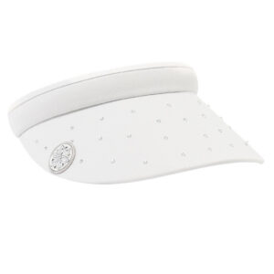 Crystal Clip Golf Visor with Ball Marker White