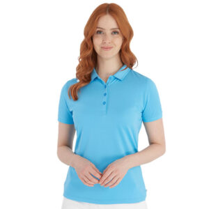 Calvin Klein Women's Performance Cotton Pique Polo Heritage Blue - Afbeelding 2