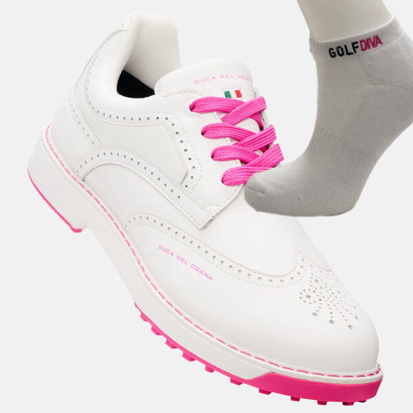 Duca del Cosma Tuscania White/Knockout Pink met gratis Golfdiva sokjes