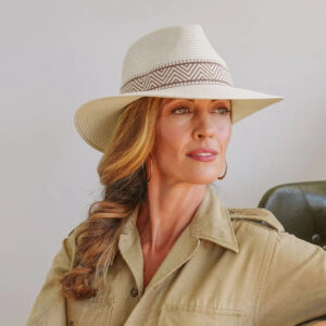 House of Ord Kassena Fedora Ivory/Taupe 58 cm. - Afbeelding 2