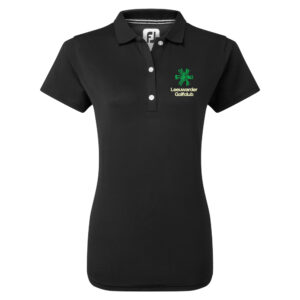 FootJoy Pique Dames Poloshirt Zwart Logo Leeuwarder GC