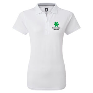 FootJoy Pique Dames Poloshirt Wit Logo Leeuwarder GC