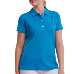 Footjoy Pique Dames Poloshirt Cobalt Logo DGC - Afbeelding 2