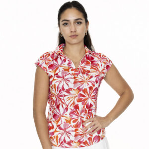 Func Factory Alice Top Coral Flowers