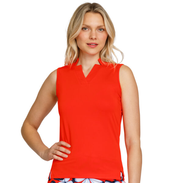 Tail Araminthia Mouwloos Poloshirt Cherry Tomato