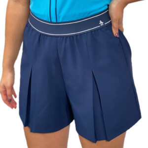 Original Penguin Inseam Pleated Shorts Black Iris