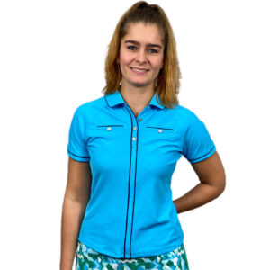 Original Penguin Button Placket Top Aquarius