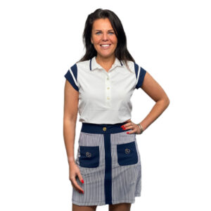 PAR69 Beau Skirt Dark Navy Off White Stripe - Afbeelding 2