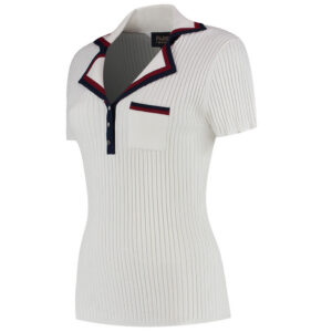 PAR69 Barbara Polo Off White Dark Navy Knit