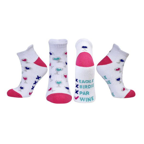 Pair of Wine Slogan Ladies Golf Socks