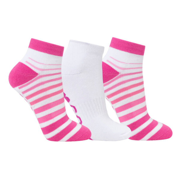 Ladies Golf Trainer Socks - 3 pair pack pink