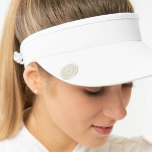 Ladies Golf Telephone Wire Visor With Ball Marker White - Afbeelding 3