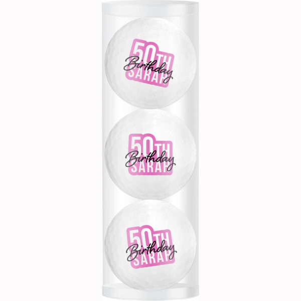 Golfballen Sarah 50 Birthday 3-pack