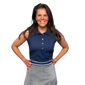 PAR69 Beaudille Dress Dark Navy White Stripe – Bild 3
