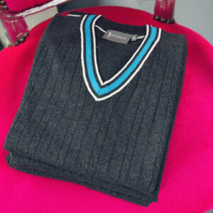 Glenmuir Connie V-Neck Sweater Charcoal Marl, Lagoon, White – Bild 2
