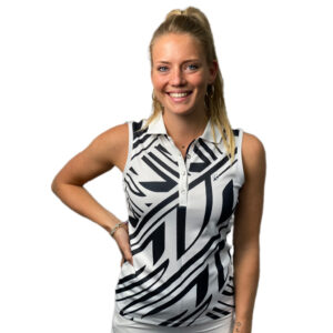 Luhta Henttola Mouwloos Poloshirt black white - Afbeelding 2