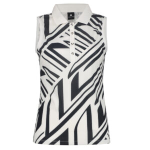 Luhta Henttola Mouwloos Poloshirt black white - Afbeelding 3