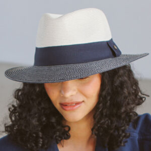 House of Ord Naledi Fedora Ivory/Navy - Afbeelding 3