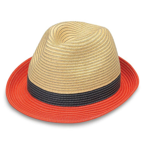 House of Ord Stevie Trilby Hoed Ivory Black Orange
